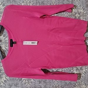 NWT- Investments hot pink sweater
